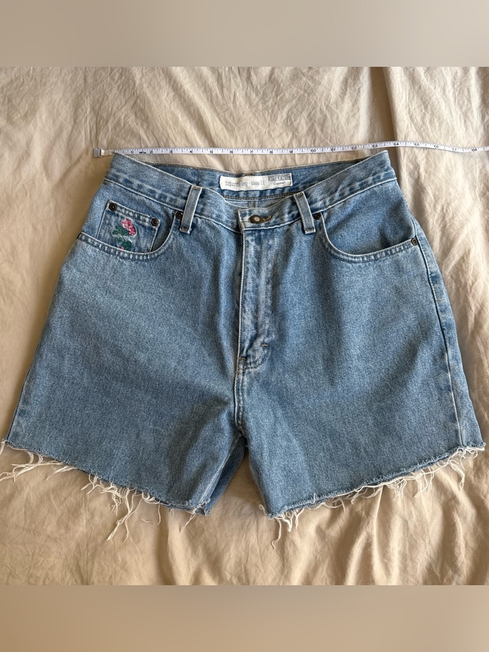 Vintage Bugle Boy embroidered denim shorts